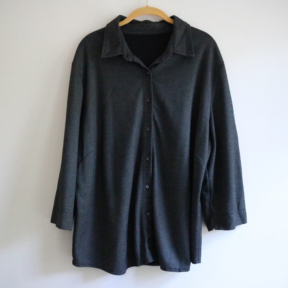 Dark Grey Buttoned Collared Cardigan